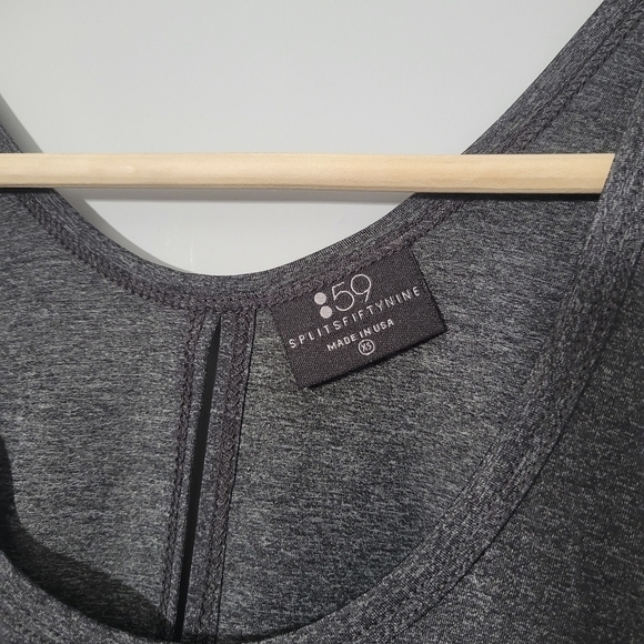 Splits59 Charcoal Gray Mesh Panel Athletic Tank Top - Picture 5 of 8